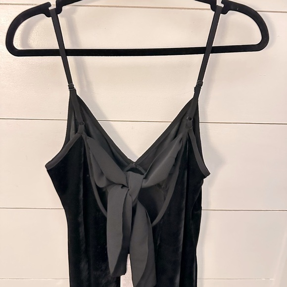 NWT BAND OF GYPSIES GIRL CRUSH Black Velvet woman spaghetti strap dress MED - Picture 5 of 13